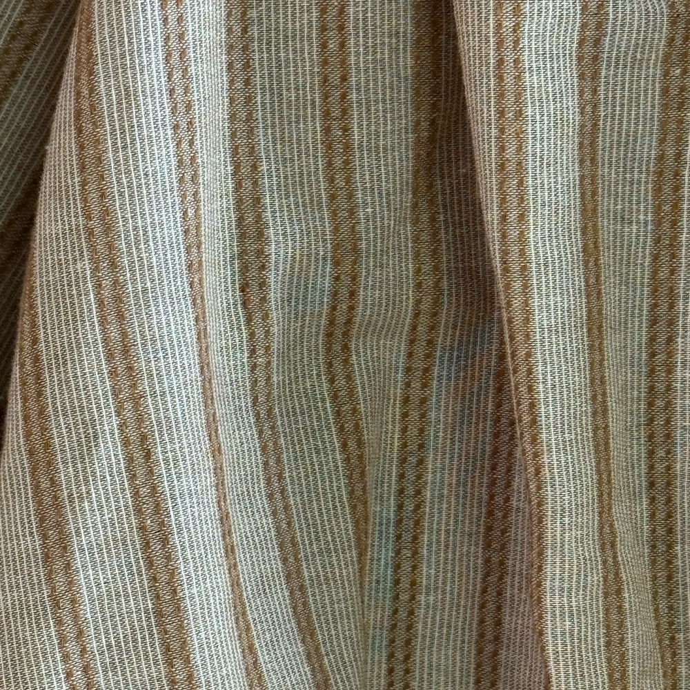 Chenault Cream and Tan Striped Peasant Blouse XL - Picture 2 of 5